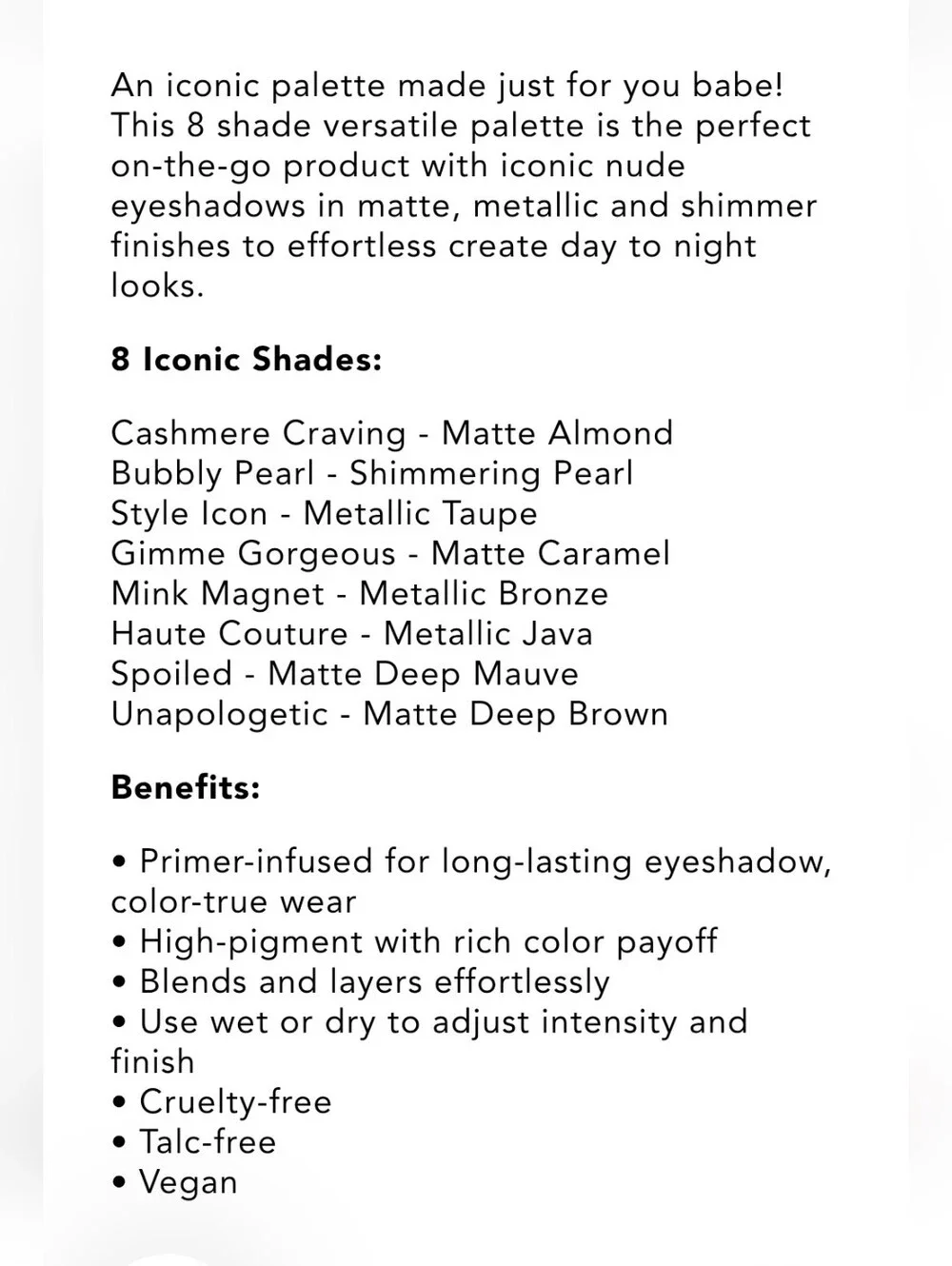 BUXOM Forever Babe Iconic Nudes Eyeshadow Palette